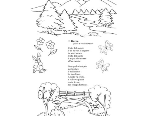 Il fiume – poesia per bambini da leggere e colorare